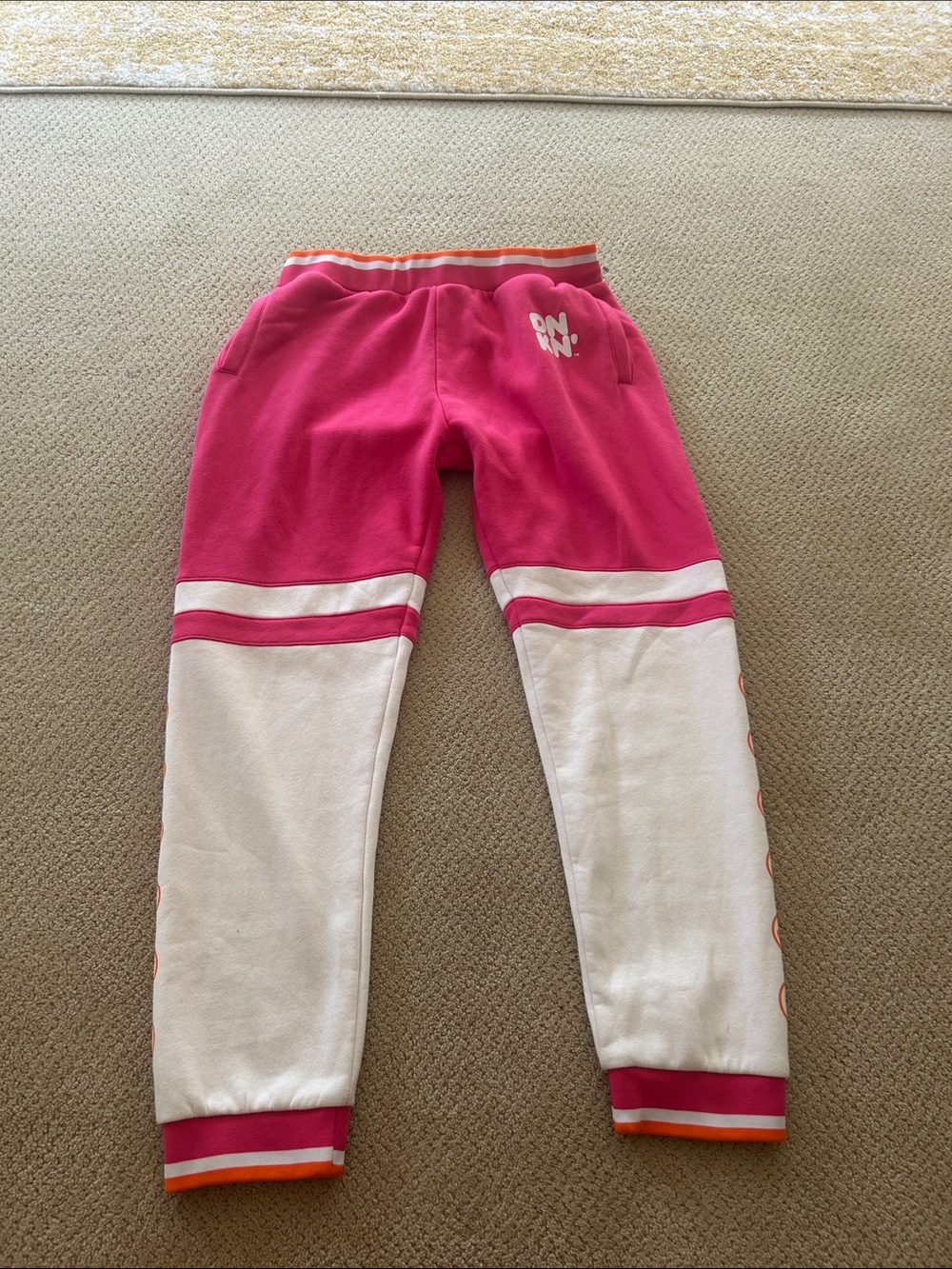 Womens ' Pink & White Colorblock Jogger Sweatpants by Dunkin